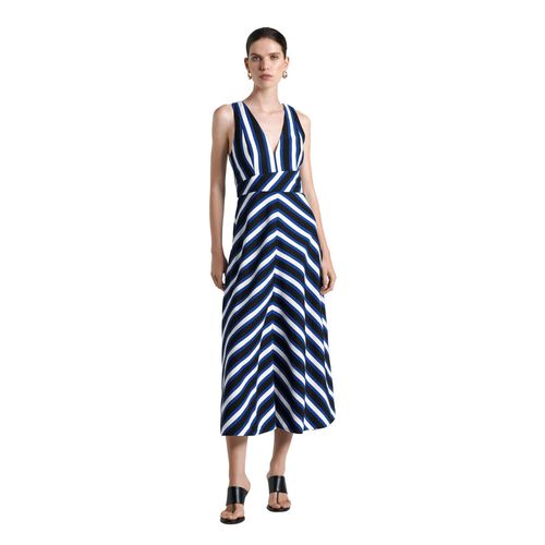 Cue Linen Blend Bold Stripe Midi Dress